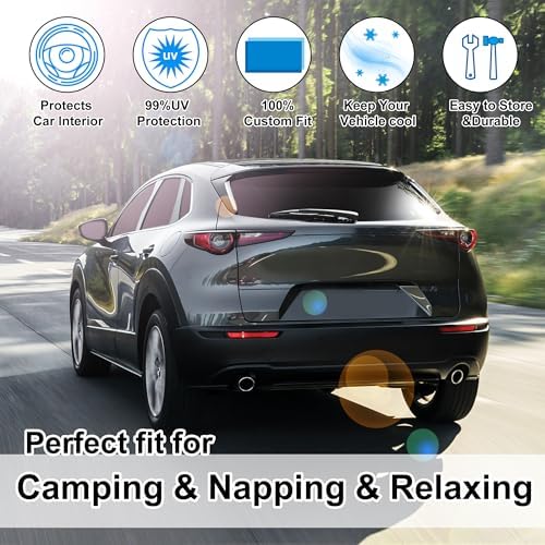 TINGLU 8PCS Window Shades for Mazda CX-30 2019-2024 2025 Accessories Car Side Full Windows Rear Triangular Windshield Sun Shade Sun UV Rays & Privacy Protection for Camping,Napping,and Relaxing - Image 6