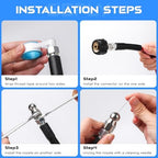 Sewer Jetter Kit for Pressure Washer, 100FT 5800 PSI Drain Cleaner Hose with 1/4" NPT Corner, Rotating and Button Hose Sewer Jetting Nozzle, Waterproof Tape, Pearl Corsage Pin, Spanner, Glove - Image 6