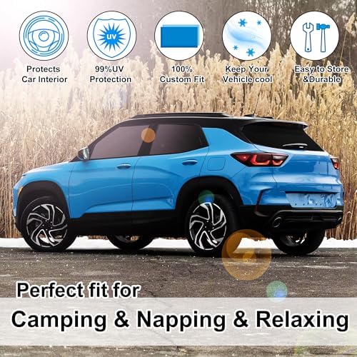 TINGLU Window Shades for Chevrolet Trailblazer 2021-2025 2026 Accessories Car Side Full Windows Rear Windshield Sun Shade Sun UV Rays & Privacy Protection for Camping,Napping 6PCS - Image 6