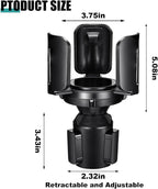 Car Cup Holder Expander, All Purpose Cup Holder Adapter with Adjustable Base, Auto Cup Organizer Expander Holder Compatible with 3.04" to 5.25" Bottles, Mugs, Drinks, Foods (2 PCS) - Image 2