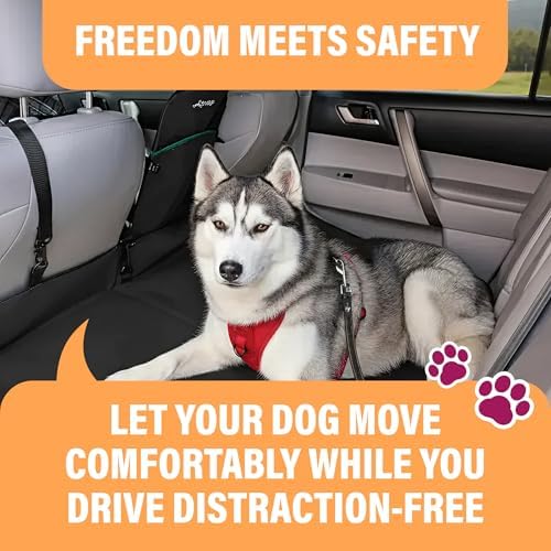 Active Pets Black Car Seat Belt for Dogs 2 Pack, Attaches to Harness & Collar, Adjusts 18" - 24" Safety & Comfort Travel Restraint System Fits Small - Large Pups, Seatbelt Pet Supplies & Accessories - Image 4