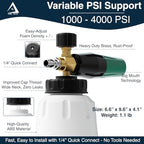 DBR Tech® Foam Cannon for Pressure Washer | Pro Grade, 1.1mm Orifice, 1000-4000 PSI - Image 2