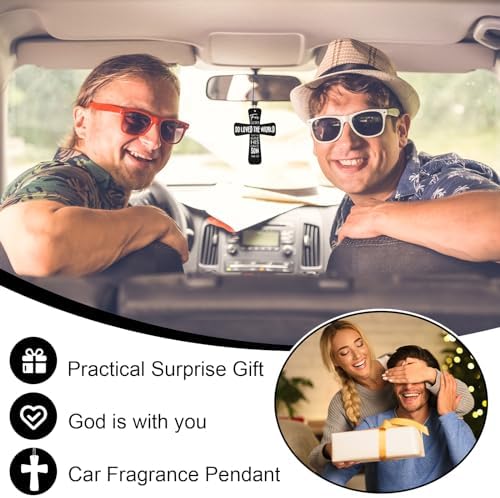 Fumete 24 Pcs Christian Gifts for Men Black Cross Car Air Fresheners Bulk - Image 6