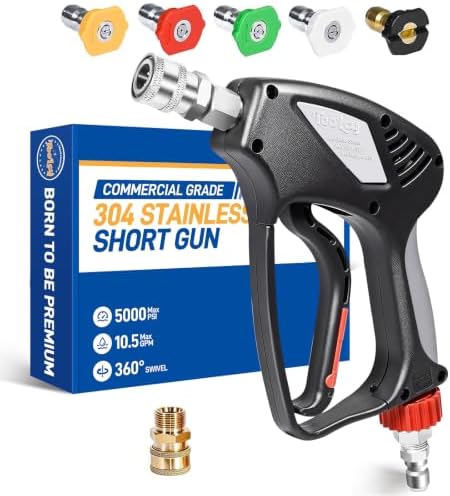 TOOLCY 5000 PSI Pressure Washer Gun Stainless Steel 3/8" Swivel Fitting by TOOLCY