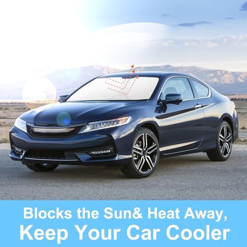 TINGLU Sun Shade for Honda Accord 2013-2017 Accessories Windshield Sun Shade Window Shade UV Rays Protection Sun Visor Cover with Steering Wheel Sunshade Storage Bag - Image 5