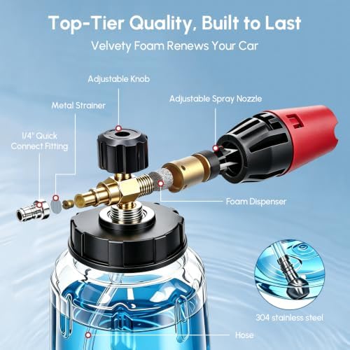 Foam Cannon for Pressure Washer, Car Wash Foam Gun with 1/4" Quick Connect - Image 2