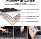 Front Car Seat Covers - Leather Seat Covers with Storage Pocket and Two Belt Pads, Anti-Slip Waterproof Universal Seat Covers for Cars Fit Cars Trucks SUV(Black,2 Pack) - Image 3