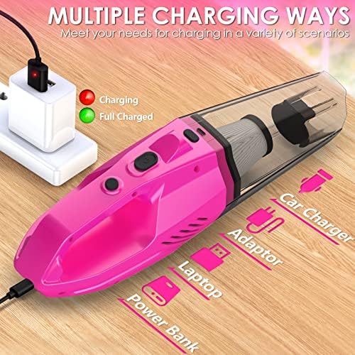 THINKWORK Car Detailing Kit with Vacuum, Pink Car Cleaning Accessories Set - Image 2