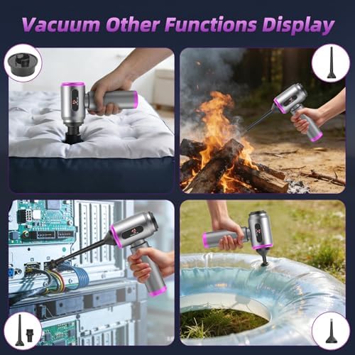 Car Vacuum 3 in 1 High Power Cordless Mini Vacuum Cleaner & Air Blower, 25000PA Suction 250000RPM Air Duster, 6000mAh Portable Handheld Small Vacuum Cleaner for Car Home Office - Image 4