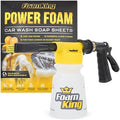 Foam King™ Gun Car Wash + Power Foam Car Wash Soap Strip (10ct = 5 Car Washes) - Connects to Garden Hose, Ultimate Scratch Free Cleaning Snow Blaster Cannon Washing by FoamKing