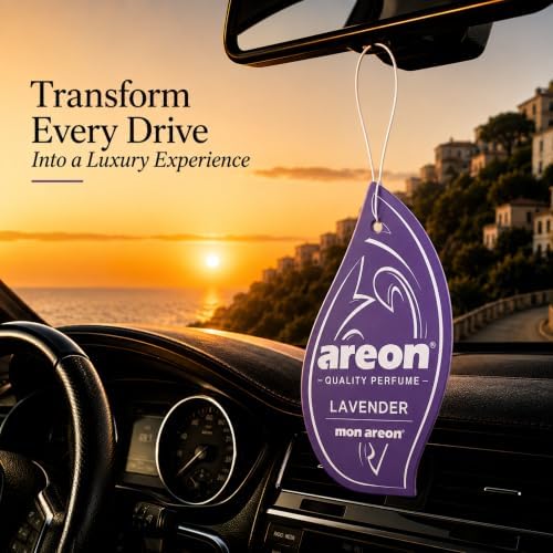 AREON MON MA49 Hanging Best Car Air Freshener Lavender Scent, Paper Hanging Ornaments, Long Lasting Scent for Car or Home 12 Pack - Image 2