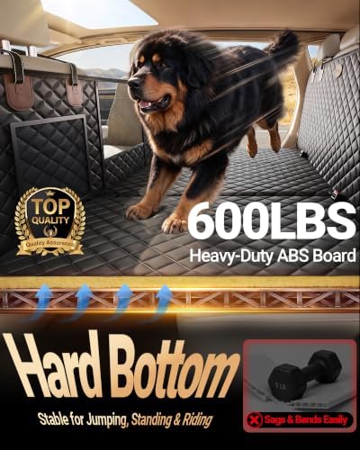 【3-Gen Upgraded】Truck Back Seat Cover for Dogs, Hard Bottom But Soft Touch | Thick Foam Padding, 600LBS Robust ABS Base BackSeat Extender, Anti-Scratch , Double Stitched Seams, for Full-Size SUV & Truck - Image 4