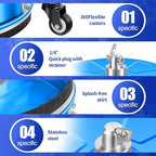 LidoDola 16'' Pressure Washer Surface Cleaner Blue, Power Washer Accessory - Image 3