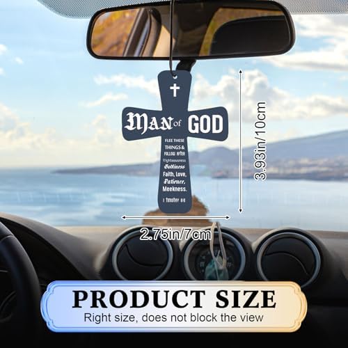 Fumete 24 Pcs Christian Gifts for Men Blue Cross Car Air Fresheners Bulk - Image 2