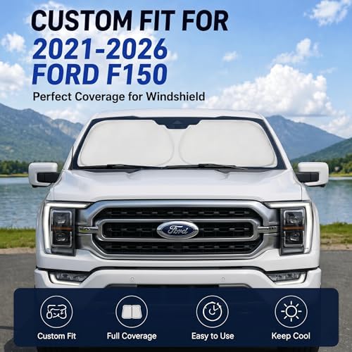 Custom Fit Windshield Sun Shade for Ford F150 F250 F350 2021-2026 - Image 2