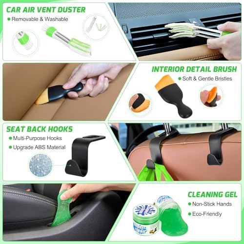 Nilight 52PCS Car Detailing Kit for Interior Exterior Car Care, Green - Image 4