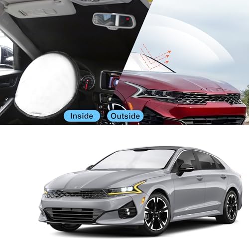TINGLU Sun Shade for Hyundai Sonata 2021-2024 2025 2026 Kia K5/2020-2026 Accessories Windshield Sun Shade Window Shade UV Rays Protection Sun Visor Cover with Steering Wheel Sunshade Storage Bag - Image 6