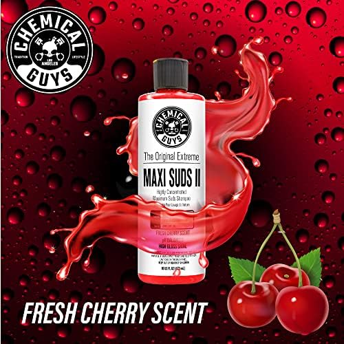 Chemical Guys CWS_101_16A Car Wash, Dry & Shine Bundle - Maxi-Suds II Foaming Car Wash Soap, 16 oz, Cherry Scent + After Wash Gloss Boosting Drying Aid (16 oz) (2 Items) - Image 6