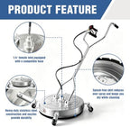 JANZ 24'' Pressure Washer Surface Cleaner with Dual Handle - Image 6