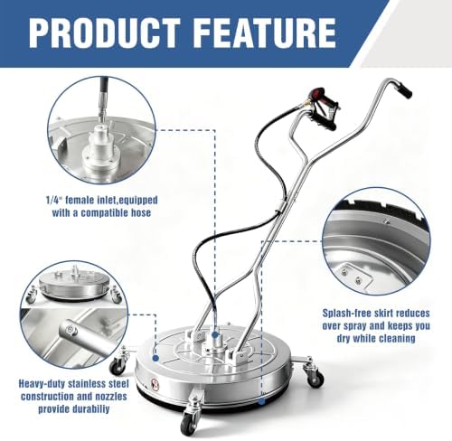 JANZ 24'' Pressure Washer Surface Cleaner with Dual Handle - Image 6