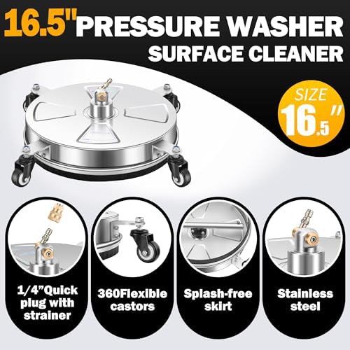 LidoDola 16'' Pressure Washer Surface Cleaner, Power Washer Accessory - Image 2