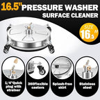 LidoDola 16'' Pressure Washer Surface Cleaner, Power Washer Accessory - Image 2