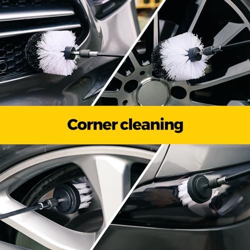 Holikme 5Pack Drill Brush Set with Extension for Car & Bath Detailing - Image 3