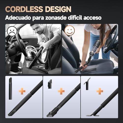 Car Vacuum Portable Cordless, Foldable Handheld Vacuum with Brushless Motor, 22000PA High Power Mini Hand Vacuum Cleaner & Air Blower & Duster & Pump for Home, Pet, Office - Image 5