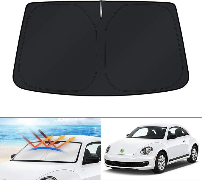 KUST Windshield Sun Shade for Volkswagen VW Beetle 2012-2019 Accessories Custom Fit Sunshade Window Sun Visor Protector Foldable Blocks UV Rays Keep Your Car Cooler by KUST