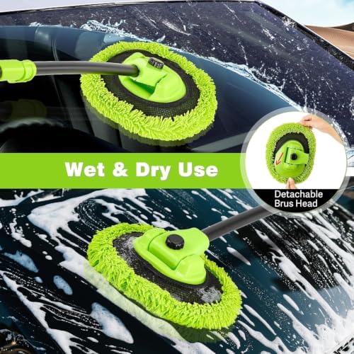 7-in-1 Car Wash Brush Kit with 15° Curved Long Handle for Cars - Image 2