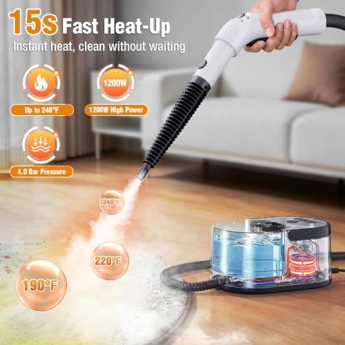 Steam Cleaner, 15s Fast Heat-Up Handheld Steam Cleaner for Home & Car - Image 3