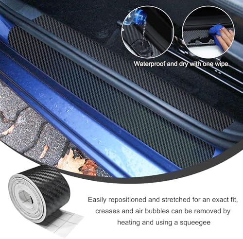 Wevdn 3D Carbon Fiber Vinyl Tape, 1 Inch×23ft Carbon Fiber Wrap Auto Door Edge Window Trim Detailing Tape, Anti-Scratch Self Adhesive Auto Door Entry Guards Vinyl Overlay Wrap Roll - Image 5