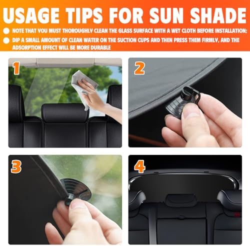 39.37"x19.76" Car Rear Window Sun Shade with 6 Suction Cups,Titanium Silver Rear Windshield Sun Shade for Blocking Heat,Foldable Back Window Suns Shades for Car SUV - Image 6