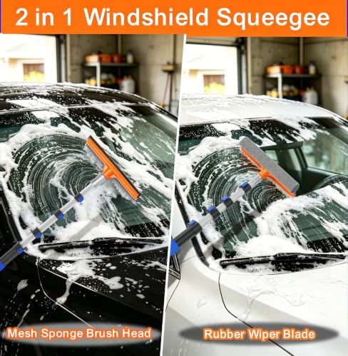 AgiiMan Car Wash Brush with Long Handle, 3-12FT Telescoping Car Cleaning Kit, Soft Bristle RV Wash Brush and Car Wash Mop for Car Truck SUV RV Boat Solar Panel House Siding Exterior Washing - Image 7