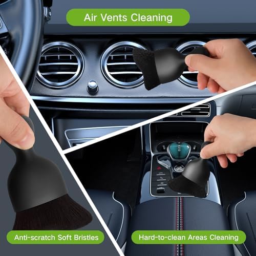 Qydipclin 7pcs Windshield Cleaner Tool Car Window Cleaning Wash Kit with 4 Reusable Microfiber Pads 1 Spray Bottle and Extendable Handle Auto Glass Wiper Kit, Green - Image 6