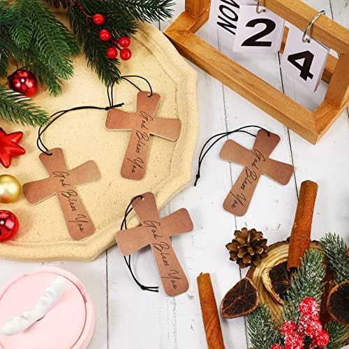 Fumete 48 Pcs Christian Gifts for Man Brown Cross Car Air Fresheners Bulk - Image 6