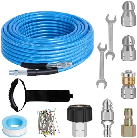 50FT Sewer Jetter Kit for Pressure Washer 5800PSI Drain Cleaner by Zejoot