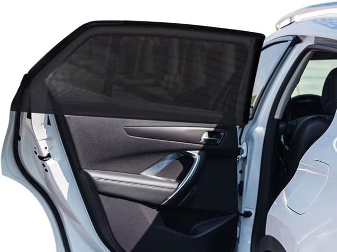 2 Pack Car Window Rear Side Mesh Screen 20"x43" Medium for Most SUVs | Elastic Breathable Mesh UV Protection Window Screen Sunshades Fit for Most Cars, SUVs for Car Camping Overnight Sleeping by TECUUL