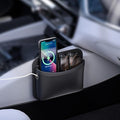 Car Seat Side Pocket Organizer - PU Leather Auto Door Console Mini Storage Bag for Keys, Phone, Sunglasses, Registration, and Documents (Black) by Cartisen