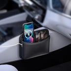 Car Seat Side Pocket Organizer - PU Leather Auto Door Console Mini Storage Bag for Keys, Phone, Sunglasses, Registration, and Documents (Black) by Cartisen