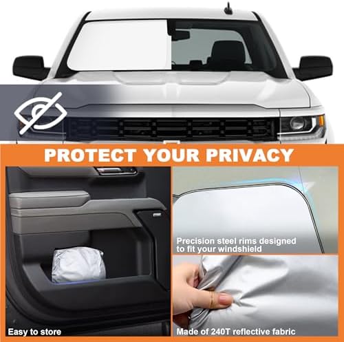 Foldable Front Windshield Sunshade fit for Chevrolet Silverado 2014-2019 - Image 4