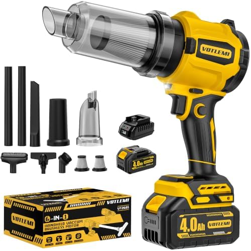 6-in-1 Cordless Car Vacuum, 40V 4000mAh Car Vacuum Cleaner High Power, 50KPA Suction & Blower, 700W Brushless Car Vacuum Portable Cordless for Home, Car, Pet Hair, Keyboard by VotlemiDirect