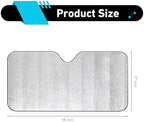 Car Windshield Sunshade, Foldable Reflective Aluminum Foil Windshield Sun Shade, 55.1" x 27.5" Front Window Sun Protector Cover, Universal for Most Cars, SUVs, Trucks (Silver #1) - Image 2