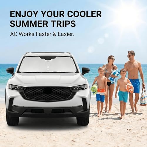 Windshield Sun Shade for Mazda CX-50 2023-2025 2026 Sunshade Front Window Shade Custom Fit CX50 Accessories Sun Visor Foldable Shade Blocks UV Rays Accessories - Image 4