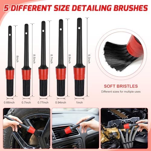Nilight 52PCS Car Detailing Kit for Interior Exterior Car Care, Red - Image 2