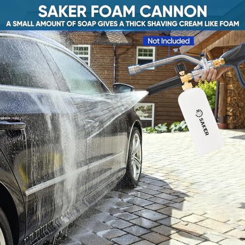 Saker Foam Cannon, 1/4 Inch Quick Connect, Power Washer Foam Cannon with 5 Pressure Washer Nozzles - Image 7