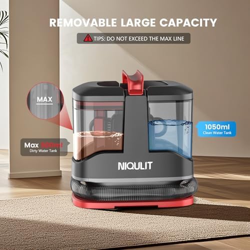 Portable Carpet & Upholstery Cleaner Machine,15 Kpa Strong Suction Couch Cleaner Machine for Pet Stain, Rug, Couch, Car, Furniture & Stair, Spot Cleaner with Versatile Tools & Self-Cleaning System - Image 3