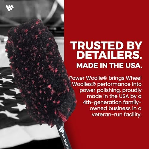 Wheel Woolie Drill Powered Wheel Cleaning Brush – 12“ Rim Brush Drill Attachment, Brake Dust Cleaner, Alloy Wheel & Spoke Cleaning Tool, No-Scratch Car Detailing Brush w/Hex Control Grip | Made in USA - Image 6