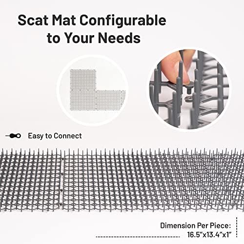 Petfolio 24 Pack Scat Mat for Cats - 16.5 x 13.4 Inch Cat Spike Mat with 1 Inch Spikes is A Perfect Pet Training Mats for Cat Repellent Indoor & Outdoor. Keep Cats Away All Year Round - Image 2