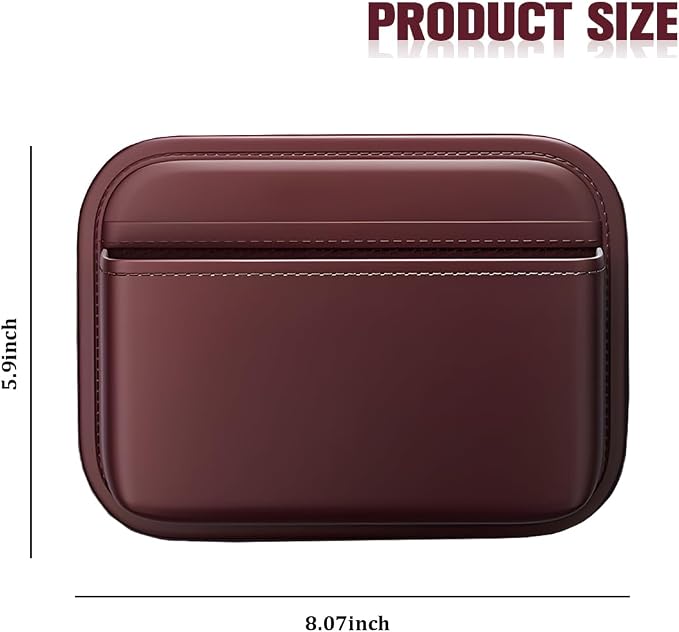 Car Seat Side Pocket Organizer, Self-Adhesive Leather Vehicle Seat Console Storage Pouch Box for Phones, Keys, Pens, Auto Interior Door Organizer Pocket Bag, Universal for Vehicles (Wine Red) - Image 2